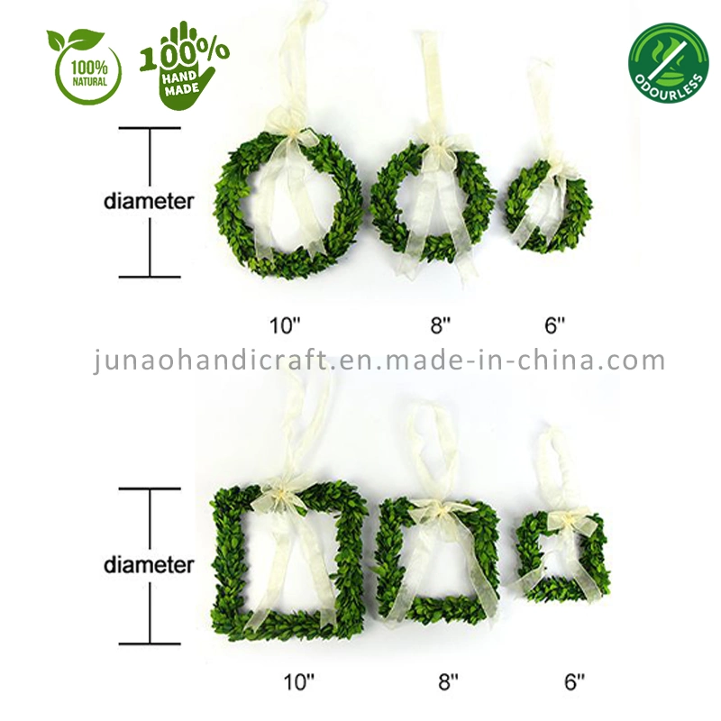 100% Natural Preserved Buxus Sinica Square Wreath Frame Triplet S-M-L Set of Three