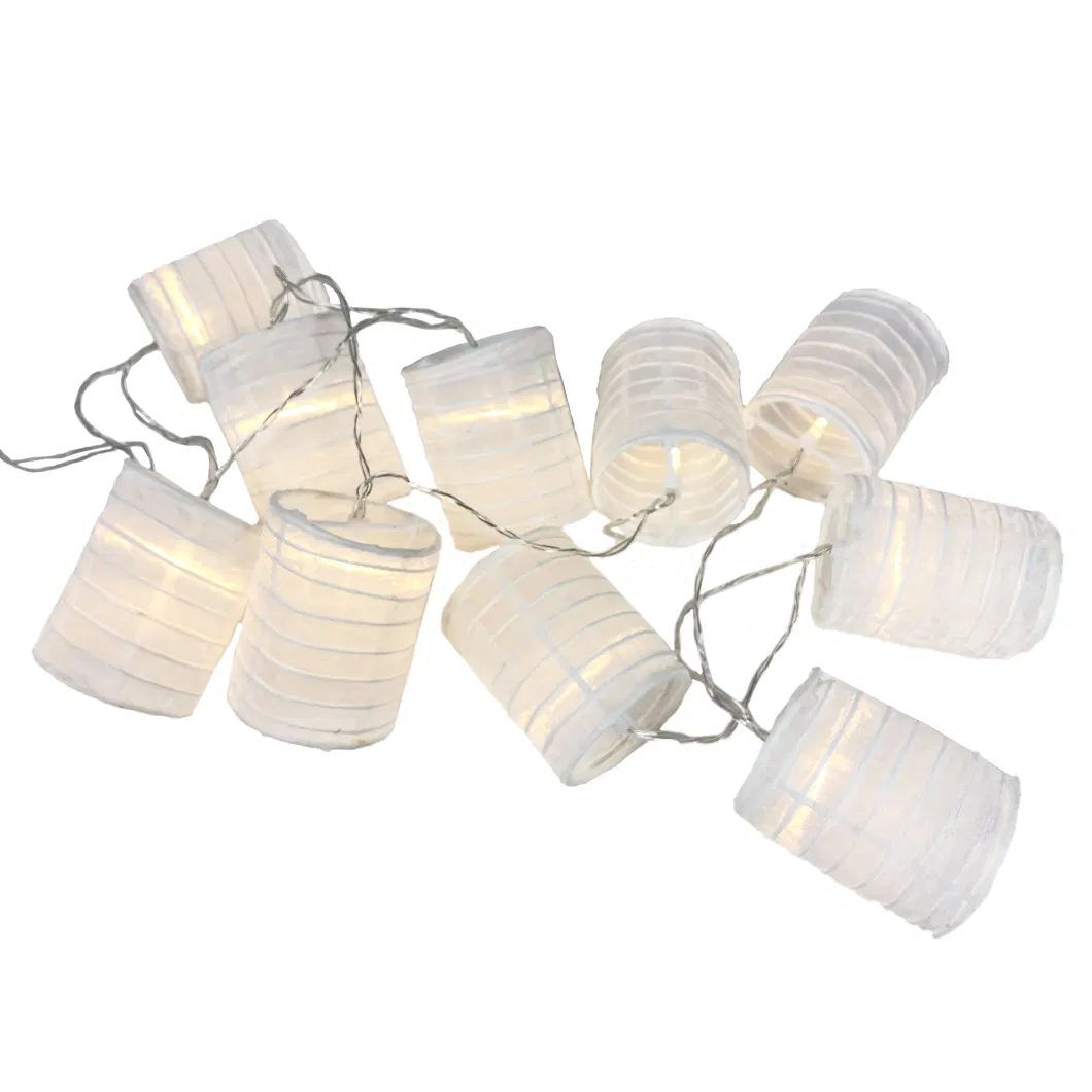 Indoor Outdoor Decoration Cylinder Shape Fabric USB Battery LED Waterproof String Light Garland