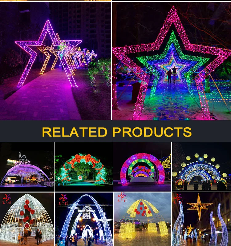 Christmas LED Large Arch Light Star Decoration for Shopping Mall